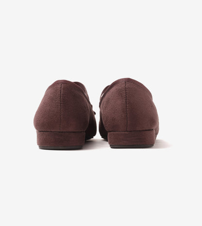 Velvet Mary Jane Flats - Brown
