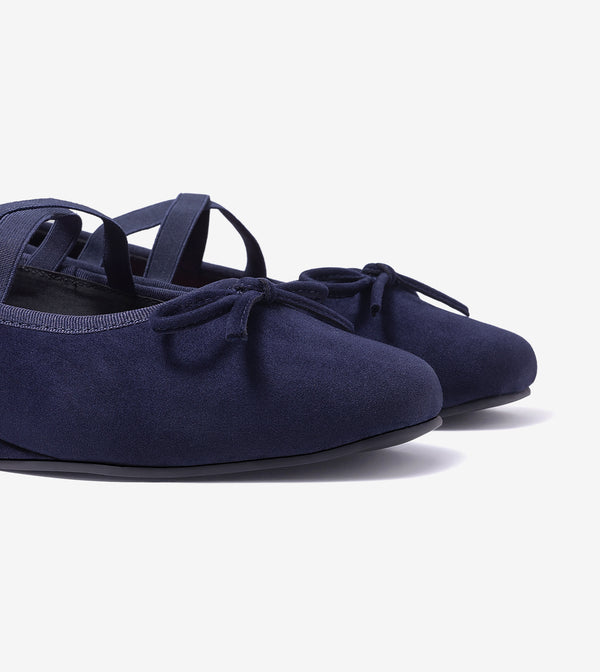 Velvet Mary Janes - Navy Blue