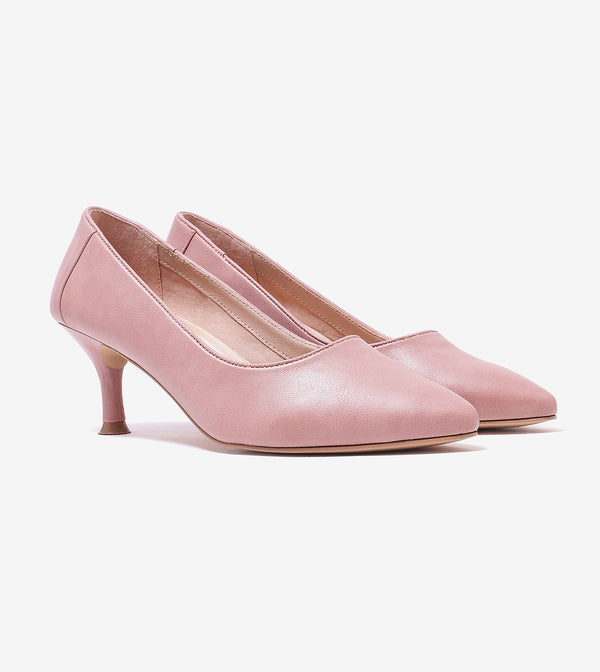 Classic Pointed-Toe Pumps - Blush Pink