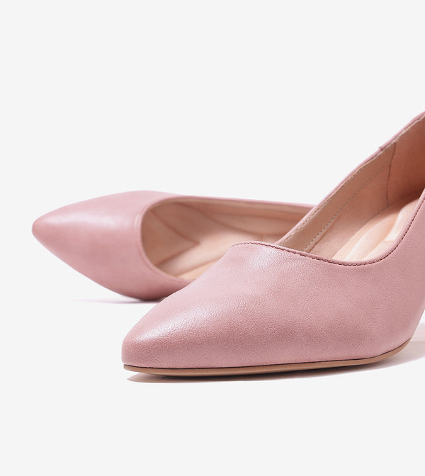Classic Pointed-Toe Pumps - Blush Pink
