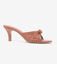 Knotted Stiletto Mules - Tan