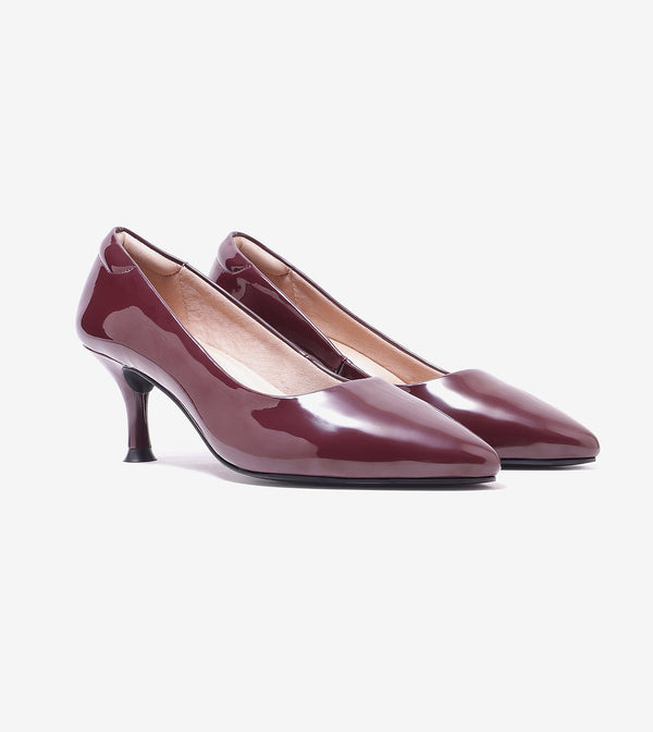 Classic Pointed-Toe Pumps - Dark Wine