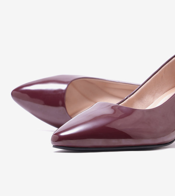 Classic Pointed-Toe Pumps - Dark Wine