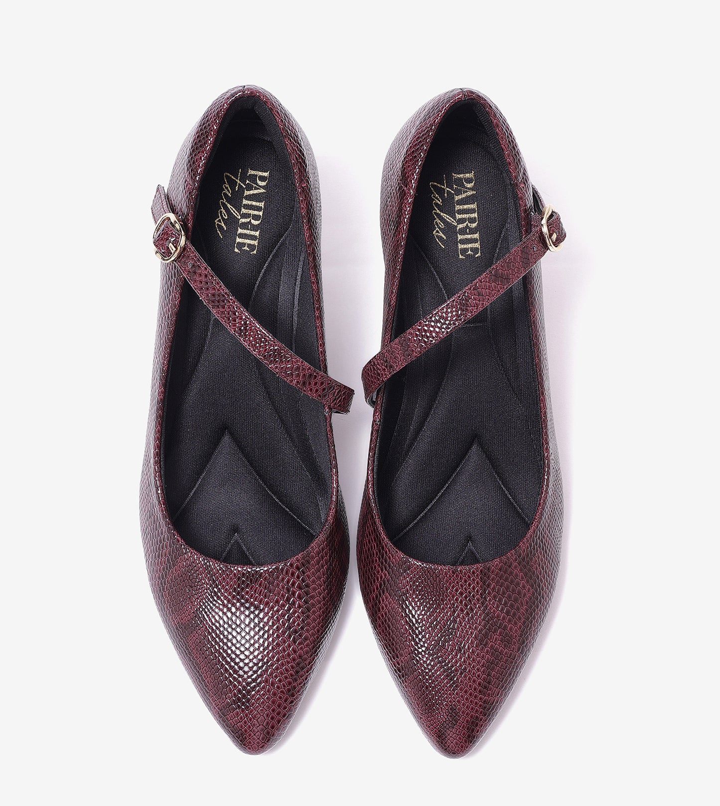 Textured Pointed-Toe Mary Jane Pumps - Mauve