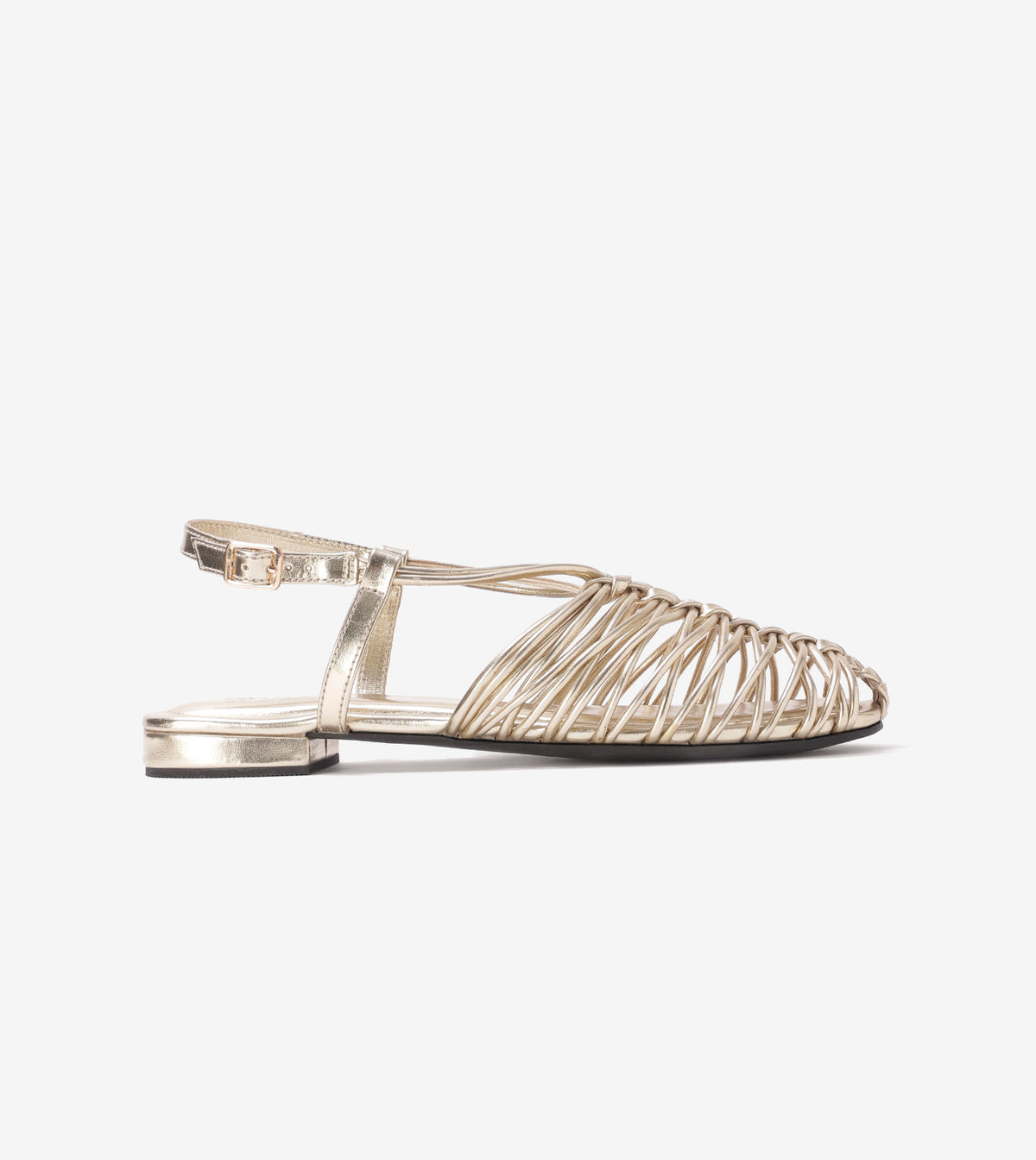 Interlace Slingback Sandals - Gold