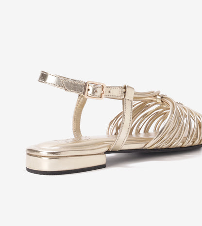 Interlace Slingback Sandals - Gold