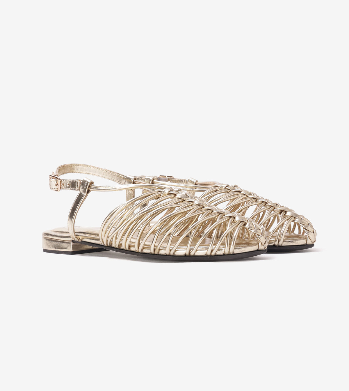 Interlace Slingback Sandals - Gold