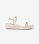 Studded Espadrille Wedges - Light Cream