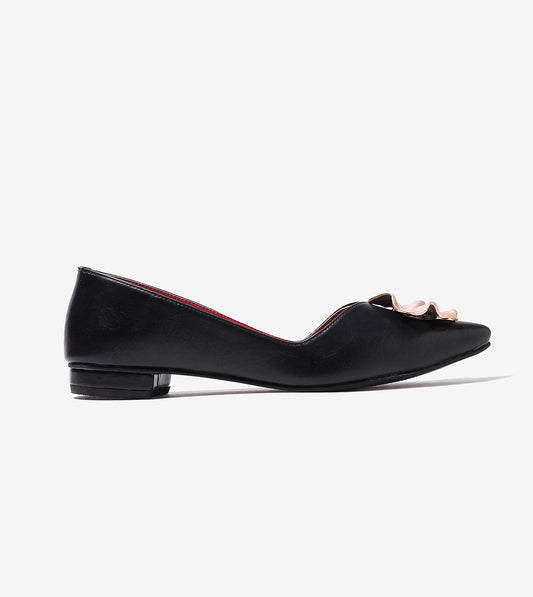 Pointed Toe Ballerinas Flats - Black
