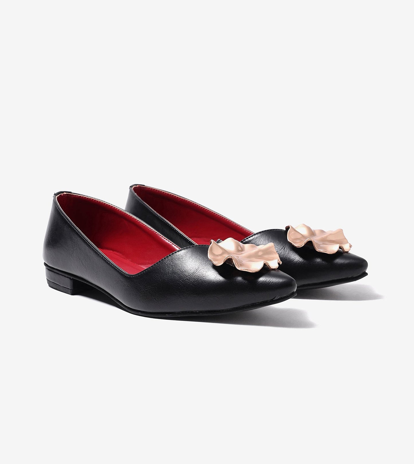 Pointed Toe Ballerinas Flats - Black
