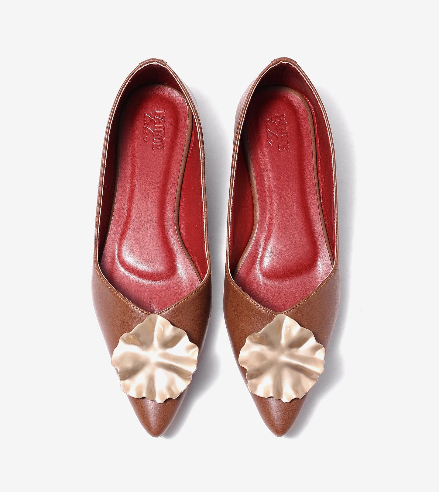 Pointed Toe Ballerinas Flats - Brown