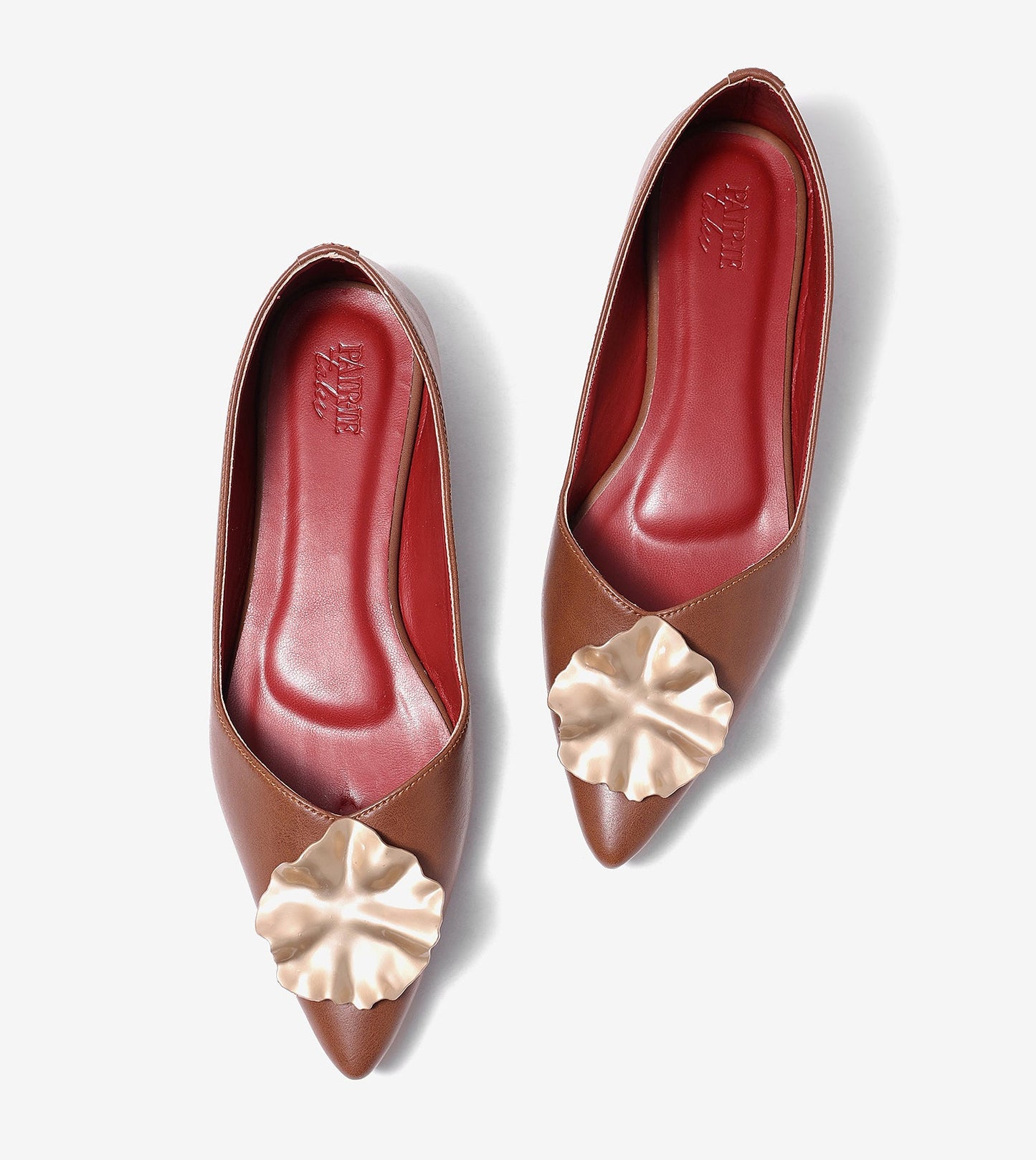 Pointed Toe Ballerinas Flats - Brown