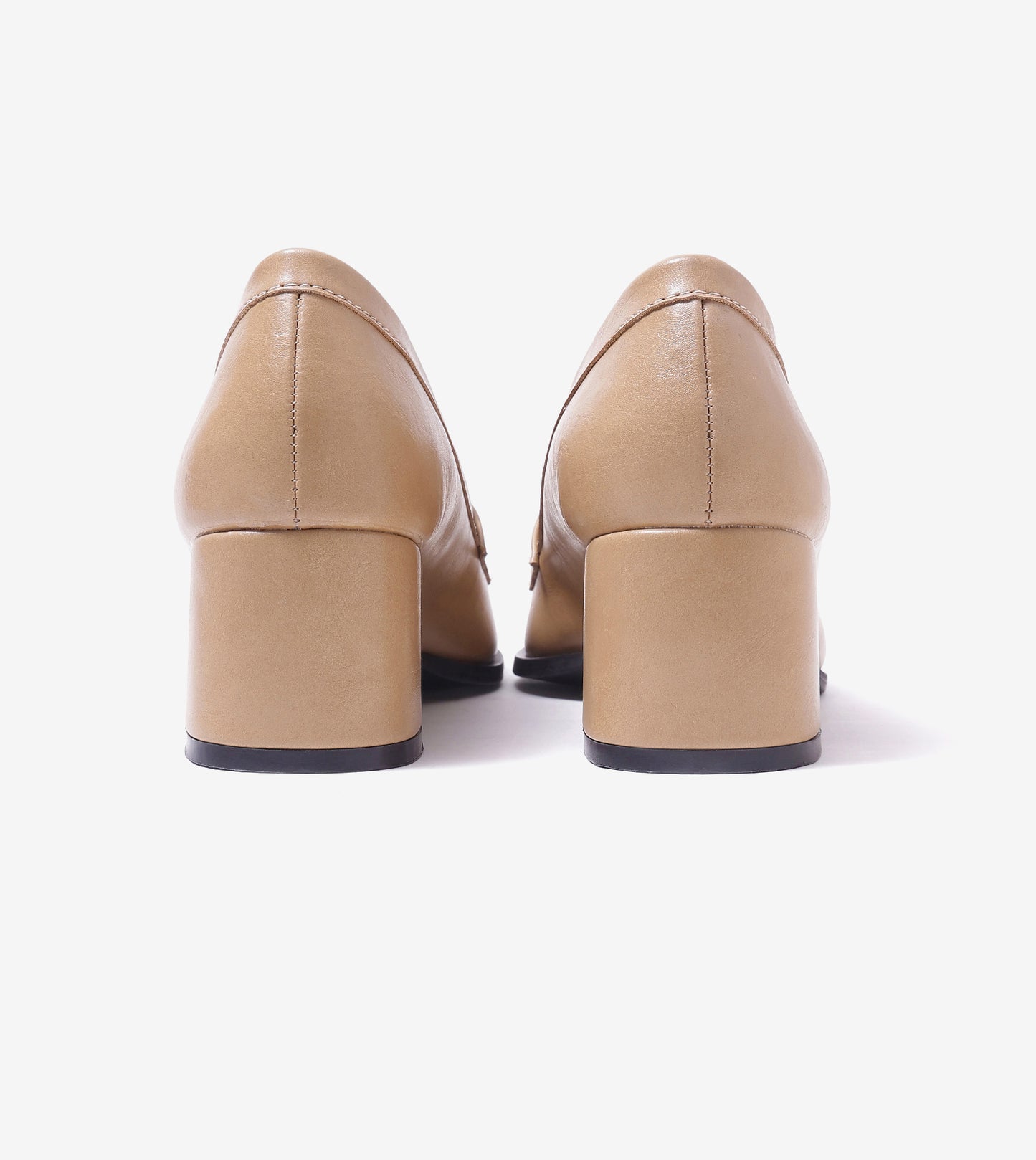 Chain Loafers Heels - Beige