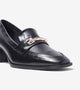 Chain Loafers Heels - Black