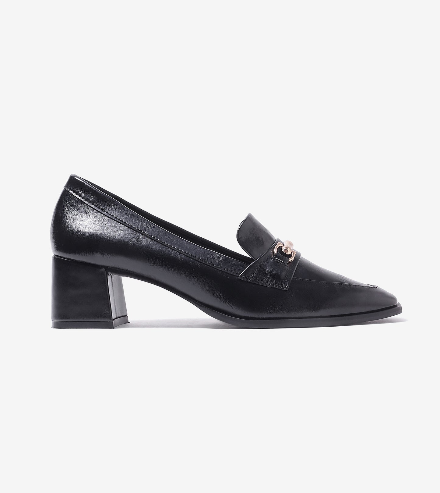 Chain Loafers Heels - Black