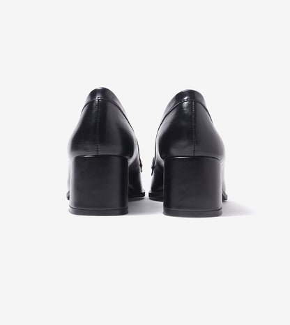 Chain Loafers Heels - Black