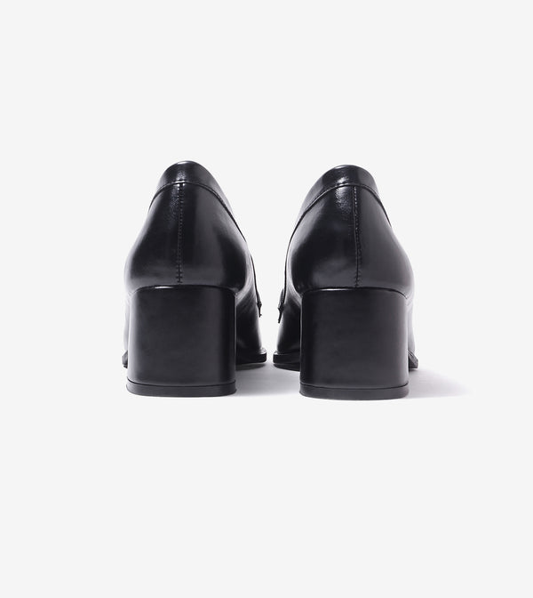 Chain Loafers Heels - Black