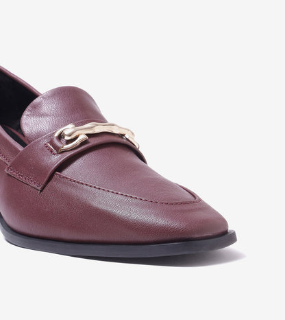 Chain Loafers Heels - Wine