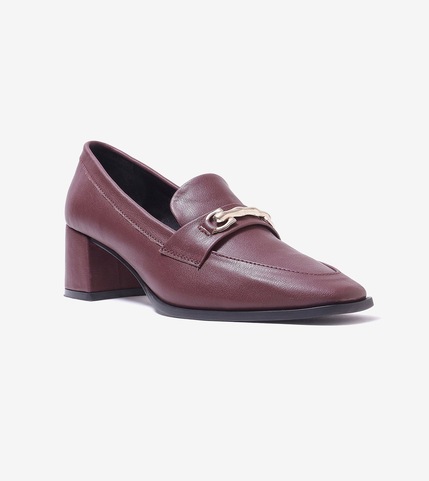 Chain Loafers Heels - Wine