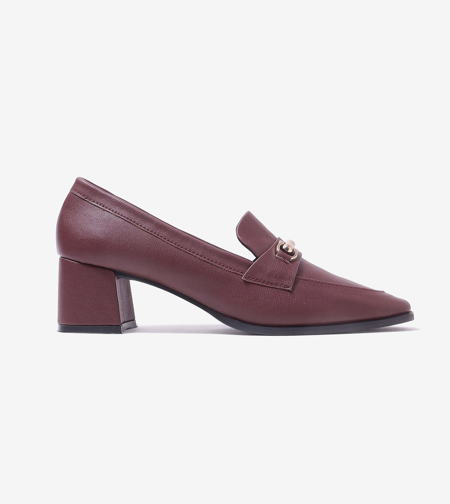 Chain Loafers Heels - Wine