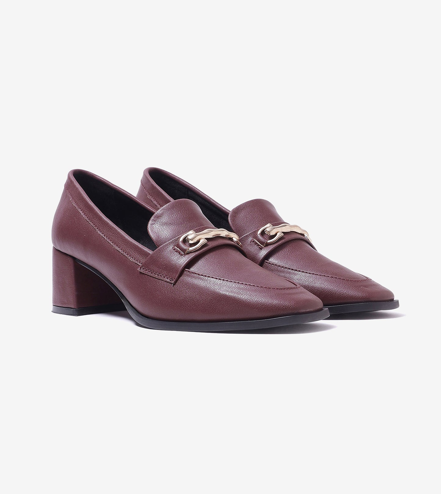 Chain Loafers Heels - Wine