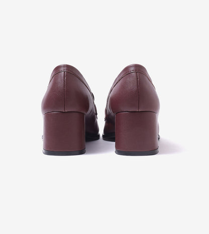Chain Loafers Heels - Wine