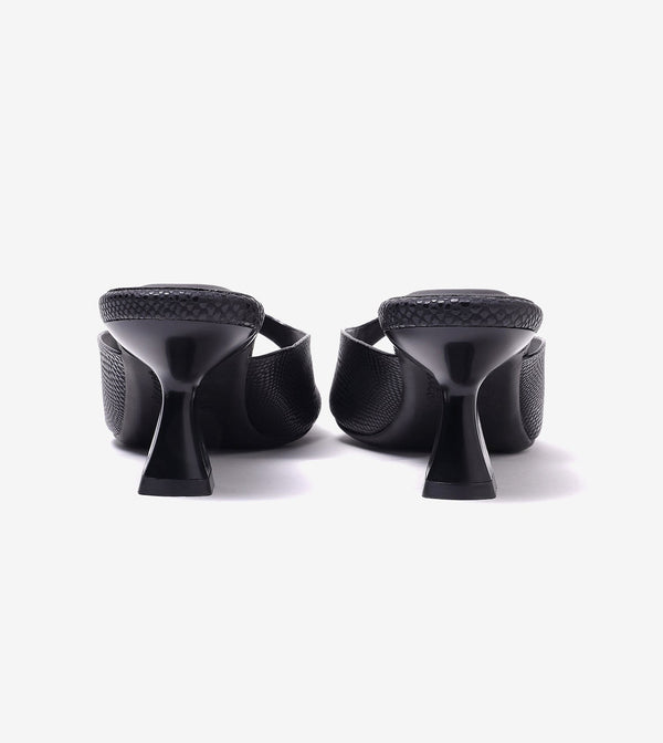 Statement Textured Mules - Black