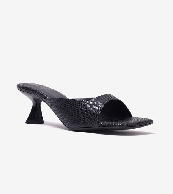 Statement Textured Mules - Black