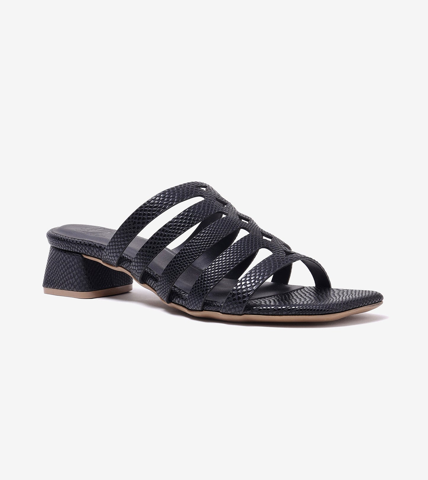 Cutout mule Block Heel - Black