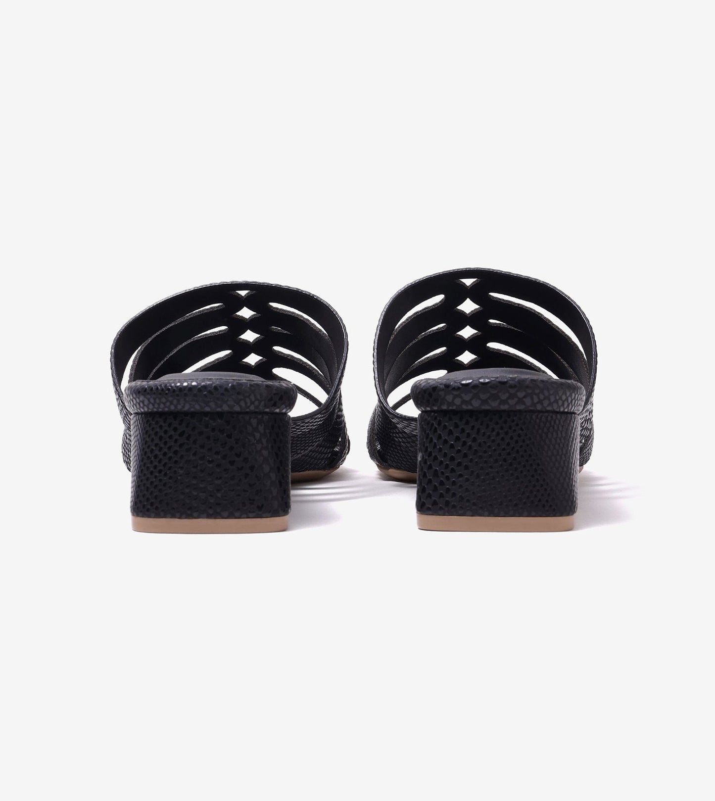 Cutout mule Block Heel - Black