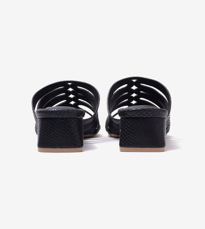 Cutout mule Block Heel - Black