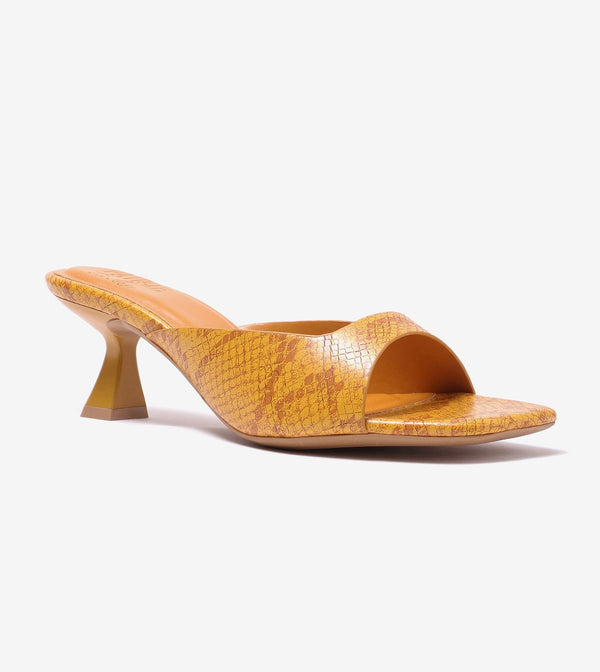Statement Textured Mules - Mustard