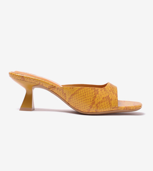 Statement Textured Mules - Mustard