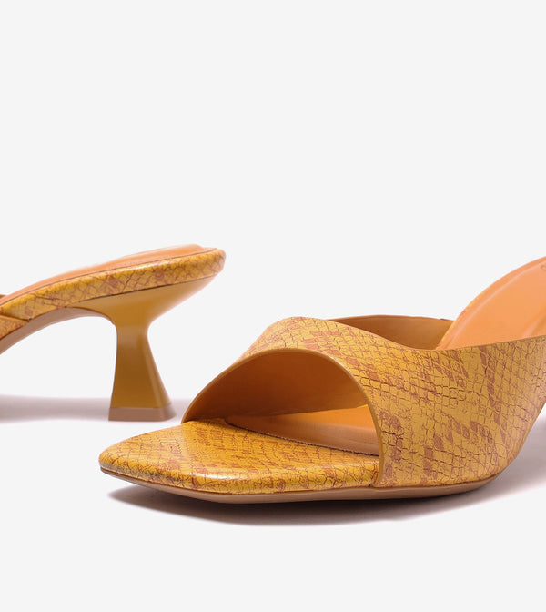 Statement Textured Mules - Mustard