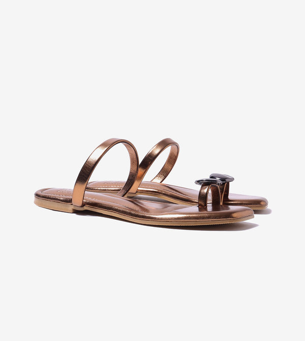 Metallic Toe Ring Flat - Antique Gold
