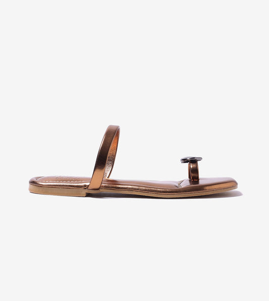 Metallic Toe Ring Flat - Antique Gold