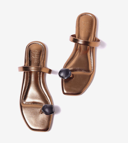 Metallic Toe Ring Flat - Antique Gold