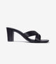 Cross Strap Block Heels - Black
