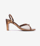 Strappy Heels with Mesh Detail - Antique Gold