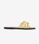 Multi-Strap Flats with Gold Accent - Butter Yellow