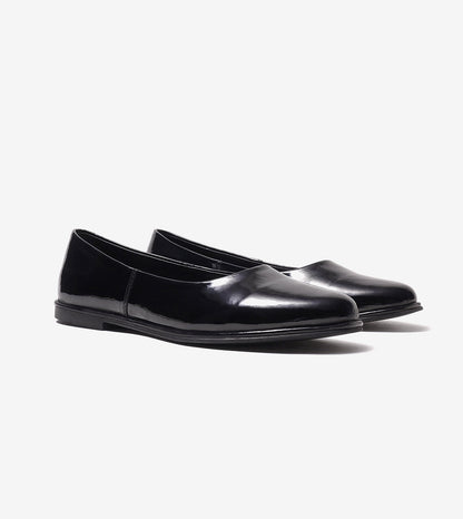Modern Classic Patent Ballet Flats - Black