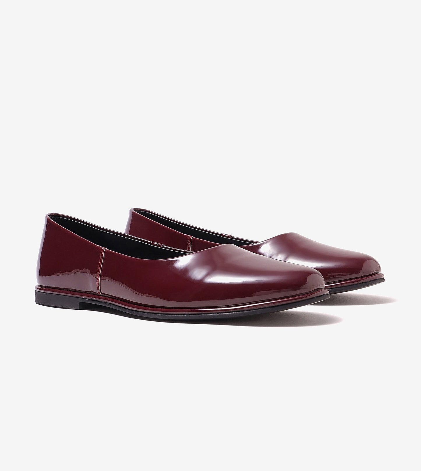 Modern Classic Patent Ballet Flats - Wine