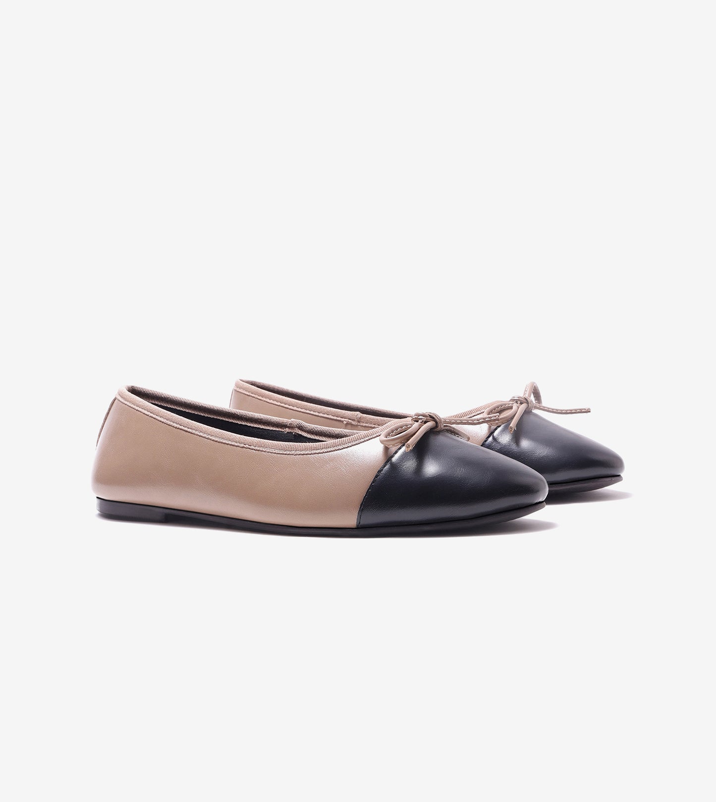 Classic Bow Detail Ballet Flats - Beige