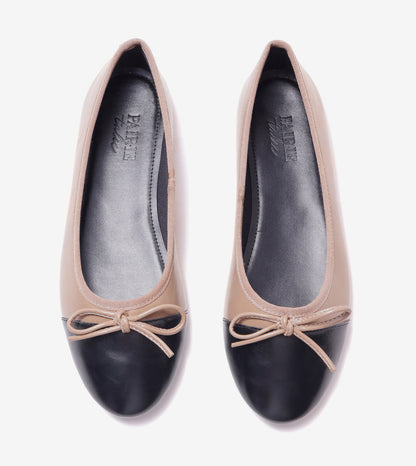 Classic Bow Detail Ballet Flats - Beige
