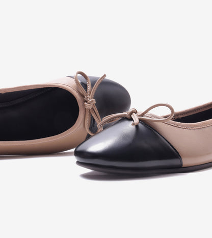 Classic Bow Detail Ballet Flats - Beige