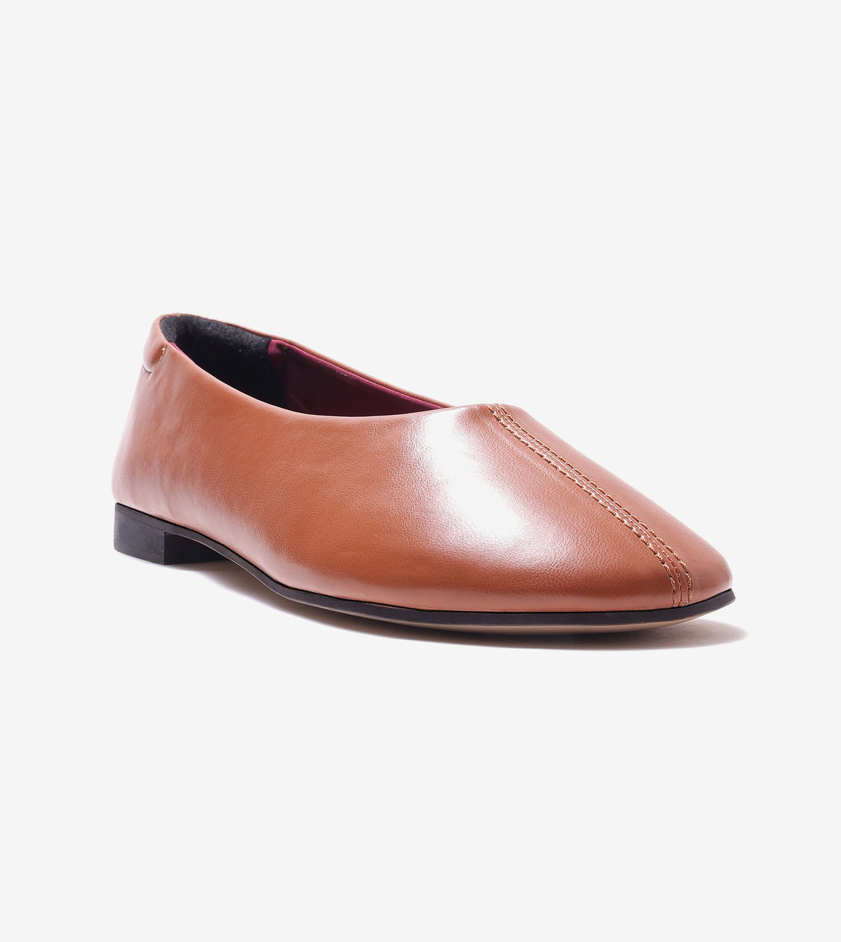Minimal Seam Detail Slip-On Flats - Tan