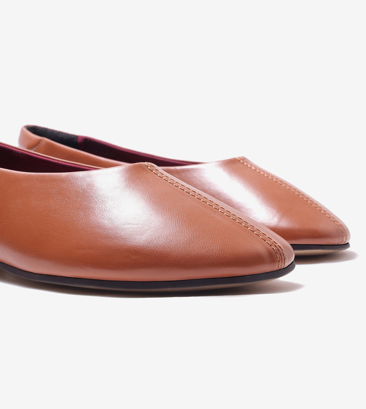 Minimal Seam Detail Slip-On Flats - Tan