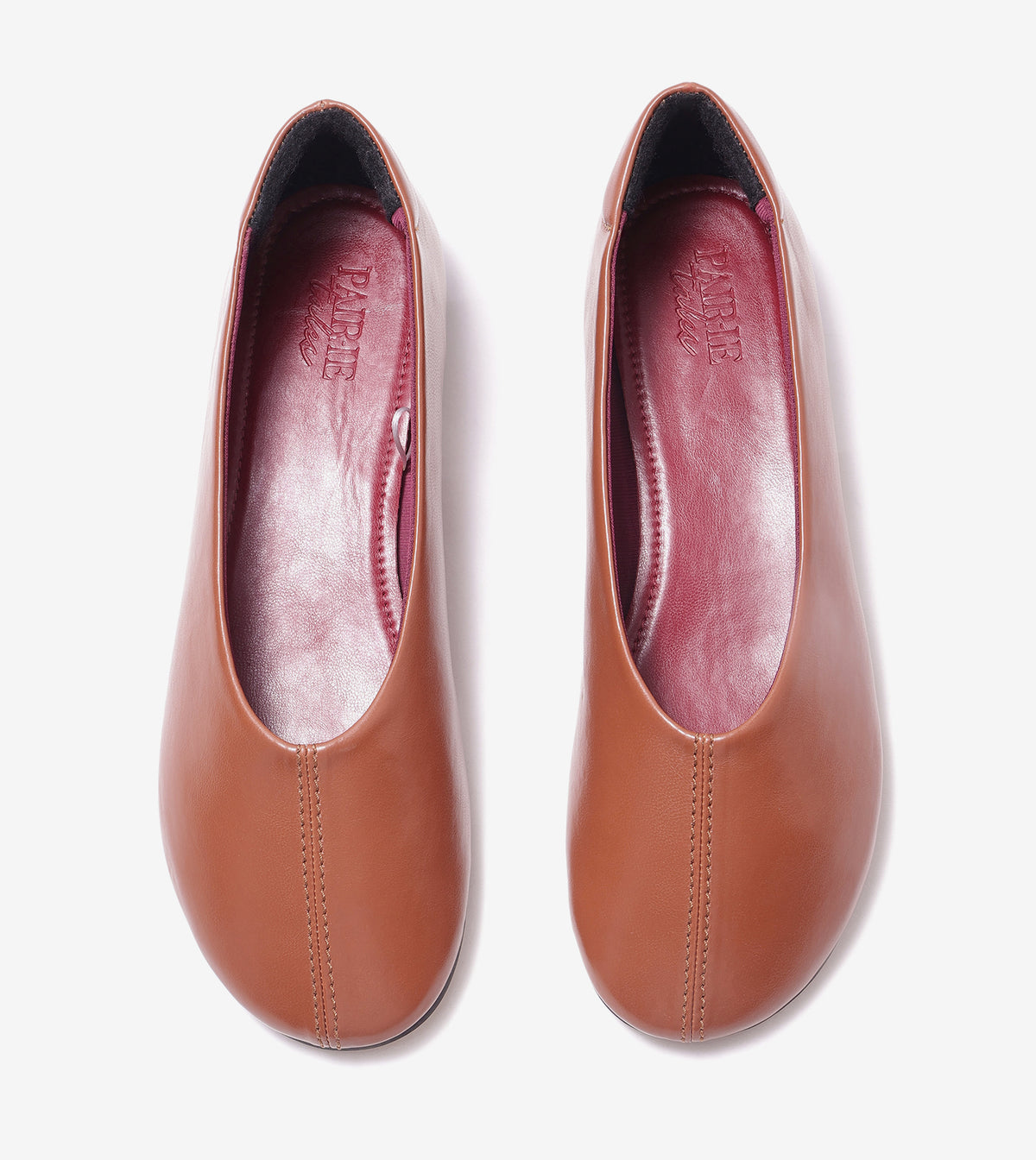 Minimal Seam Detail Slip-On Flats - Tan