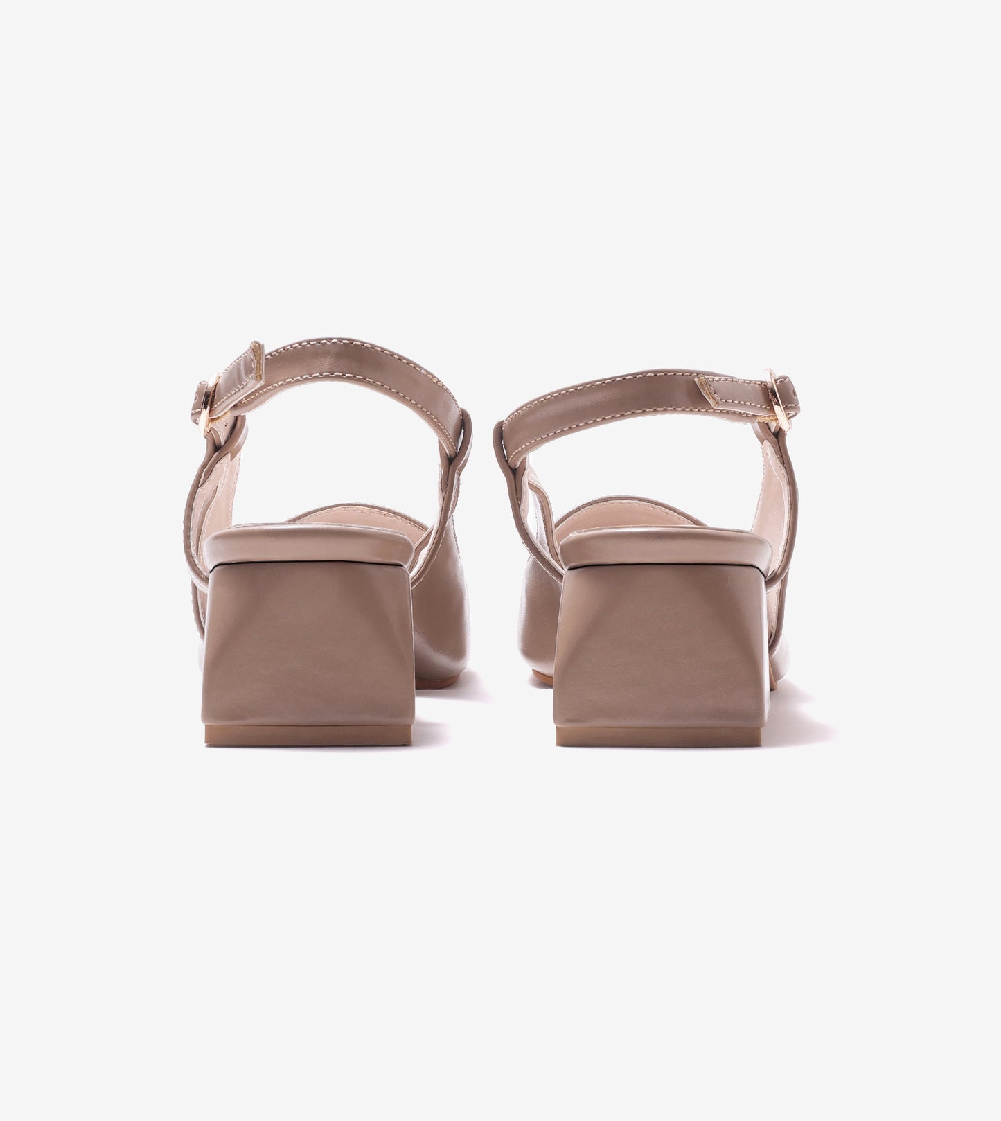 Classic Detail Slingback Heels - Beige