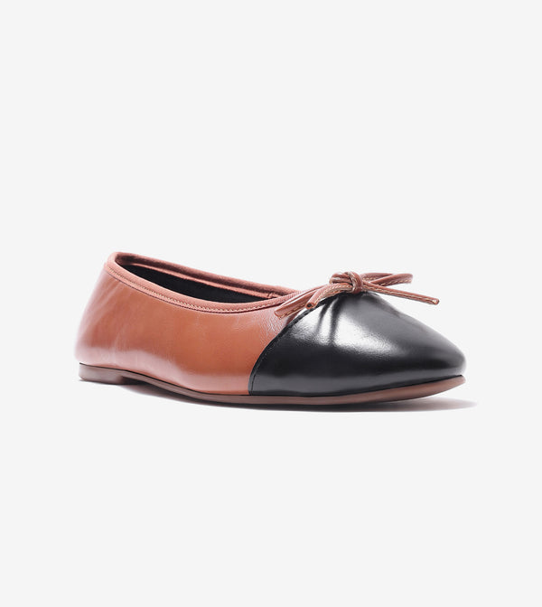 Classic Bow Detail Ballet Flats - Tan